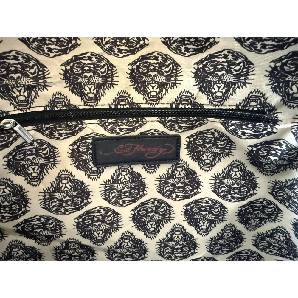 Ed Hardy Large Red Weekender Duffel Travel Tote Bag Skull Floral NWT Cherry Y2K